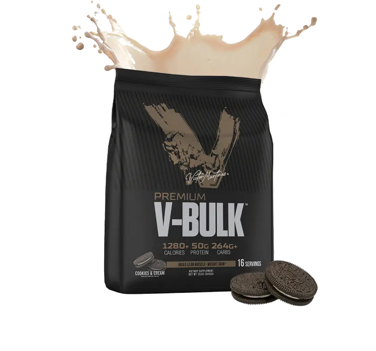 VICTOR MARTINEZ Premium V-Bulk High Protein Lean Gainer Cookies & Cream 12Lb 16Serv.