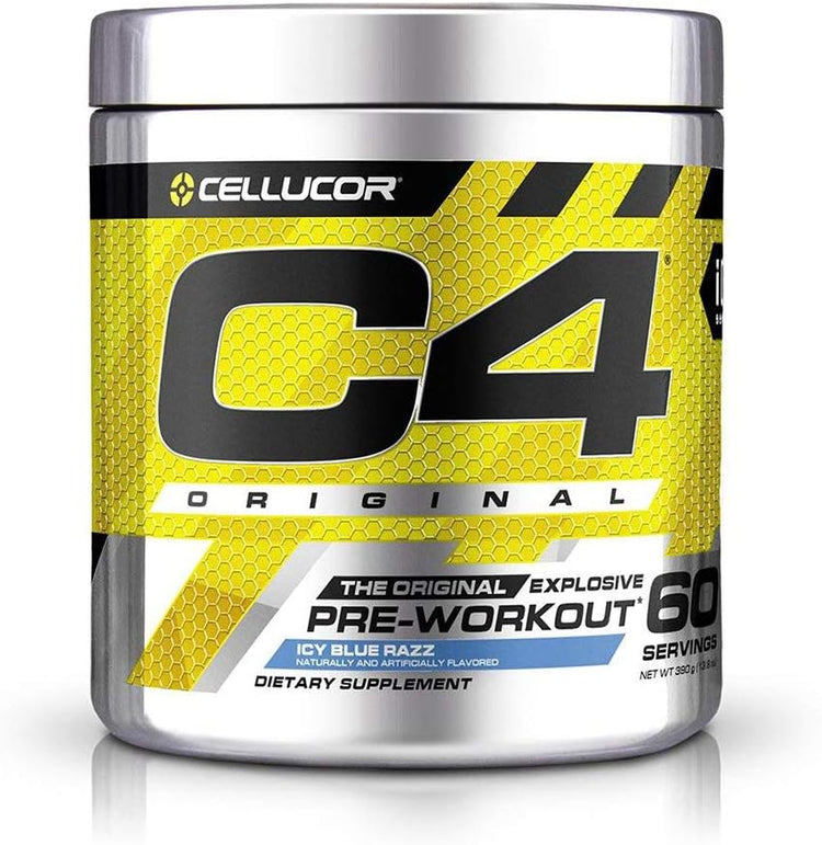 Cellucor C4 Original Pre Workout Powder Icy Blue Razz 390Gm, 60Serv.