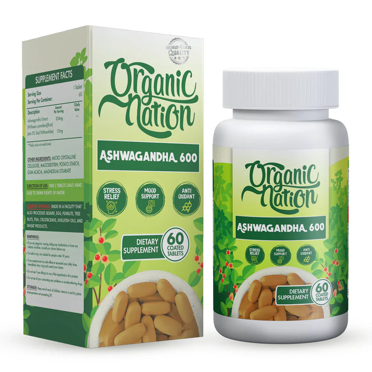 Organic Nation Ashwagandha 600 60Tabs