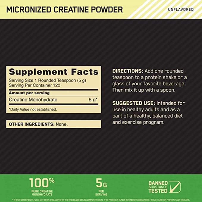 OPTIMUM NUTRITION MICRONIZED CREATINE POWDER