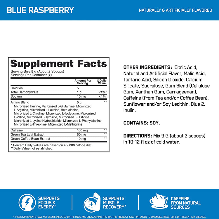 OPTIMUM NUTRITION Amino Energy Blue Raspberry 270Gm, 30Serv.