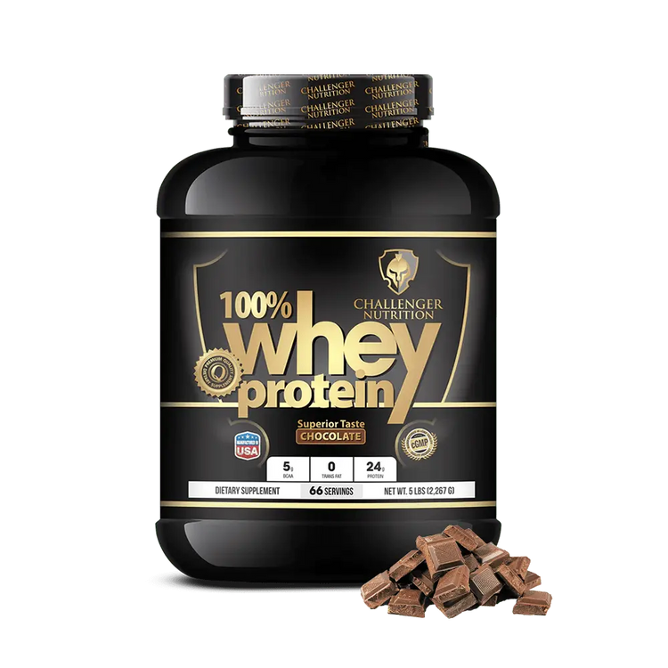 Challenger Nutrition 100% Whey Protein Chocolate 5Lb/2.27Kg, 66Serv.