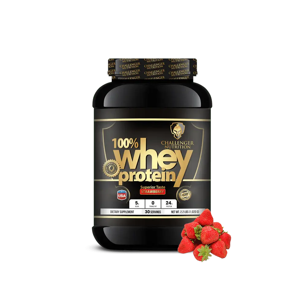 Challenger Nutrition 100% Whey Protein Strawberry 2.2Lb/1.2Kg, 30Serv.