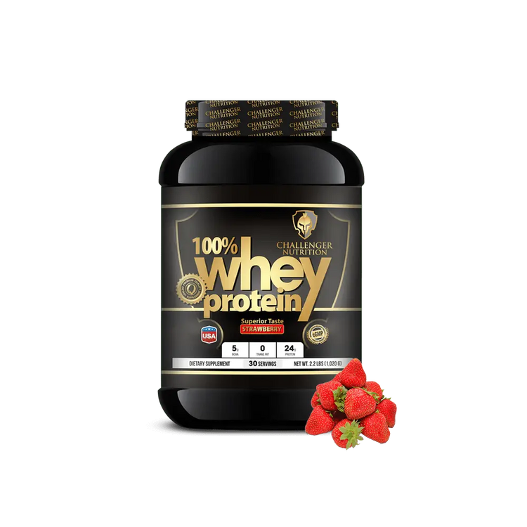 Challenger Nutrition 100% Whey Protein Strawberry 2.2Lb/1.2Kg, 30Serv.