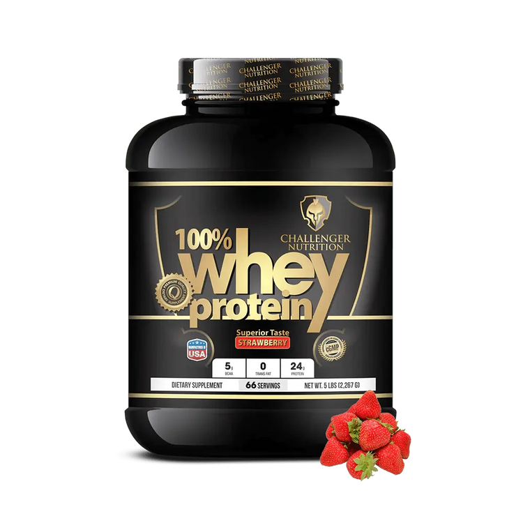 Challenger Nutrition 100% Whey Protein Strawberry 5Lb/2.27Kg, 66Serv.