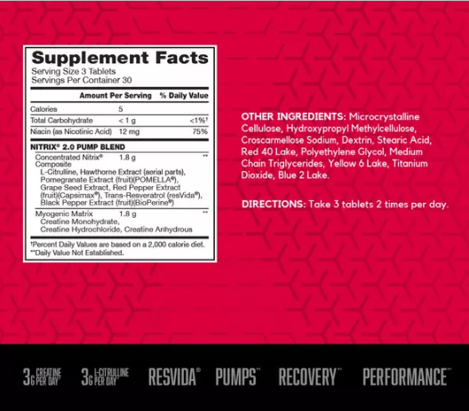 BSN Nitrix 2.0 Concentrated Nitric Oxide Precursor 90Caps