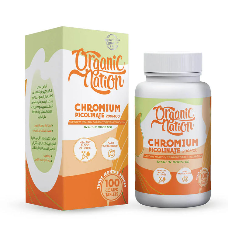 Organic Nation Chromium Picolinate 100Tabs, 100Serv.