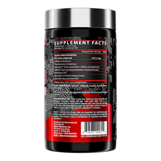 Nutrex Research Lipo-6 Black Ultra Concenterate Weight Loss 60Caps