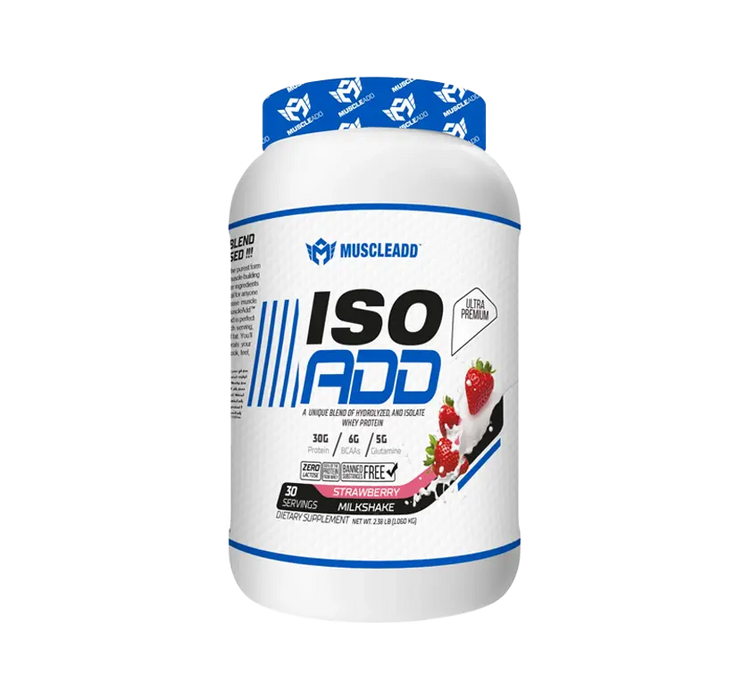 Muscle Add ISO Add Protein Strawberry Milkshake 4.76Lb/2.16Kg, 60Serv.