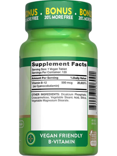 NATURES TRUTH B12 VITAMIN 500MCG