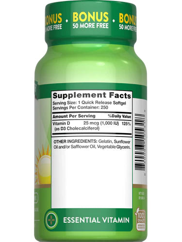 NATURES TRUTH VITAMIN D3 1000 IU 25MCG