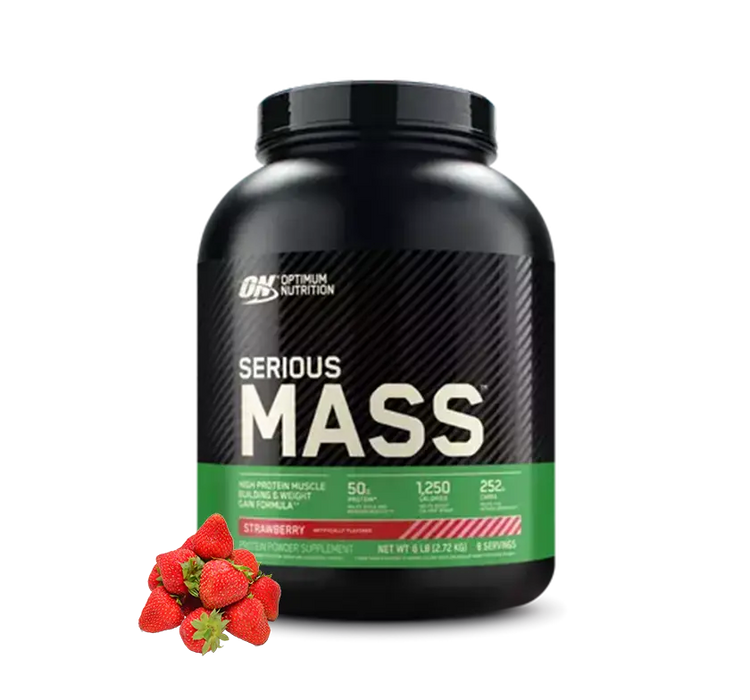 OPTIMUM NUTRITION Serious Mass Strawberry 6Lb/2.72Kg, 8Serv.