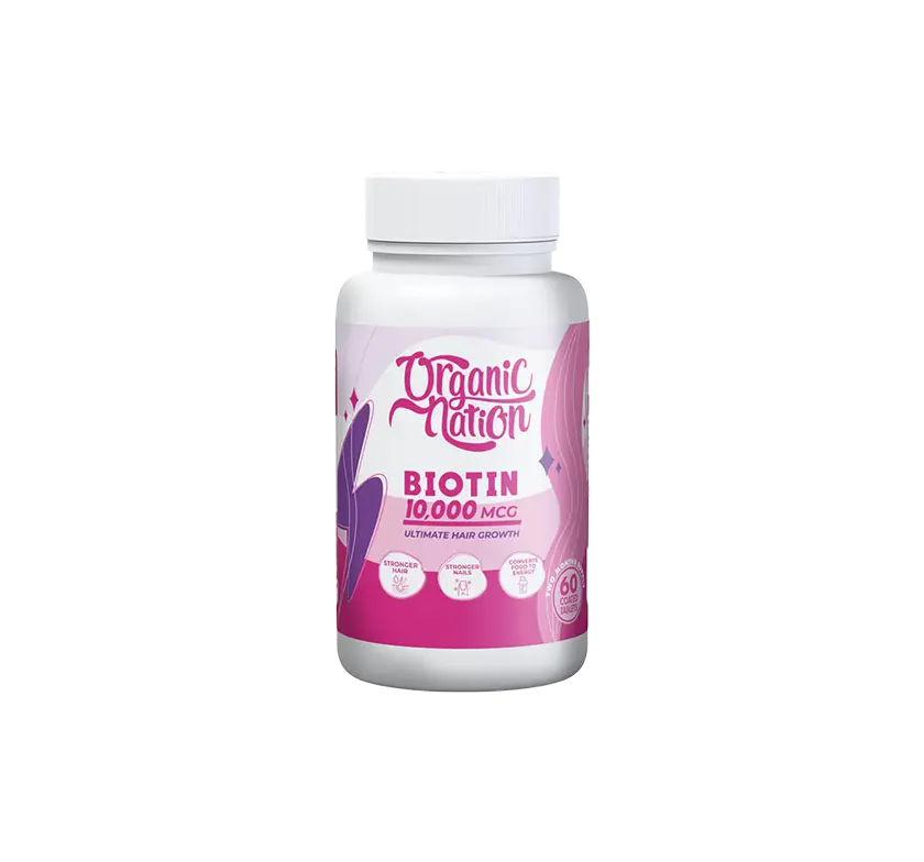 Organic Nation Biotin 10000Mcg 60Tabs, 60Serv.