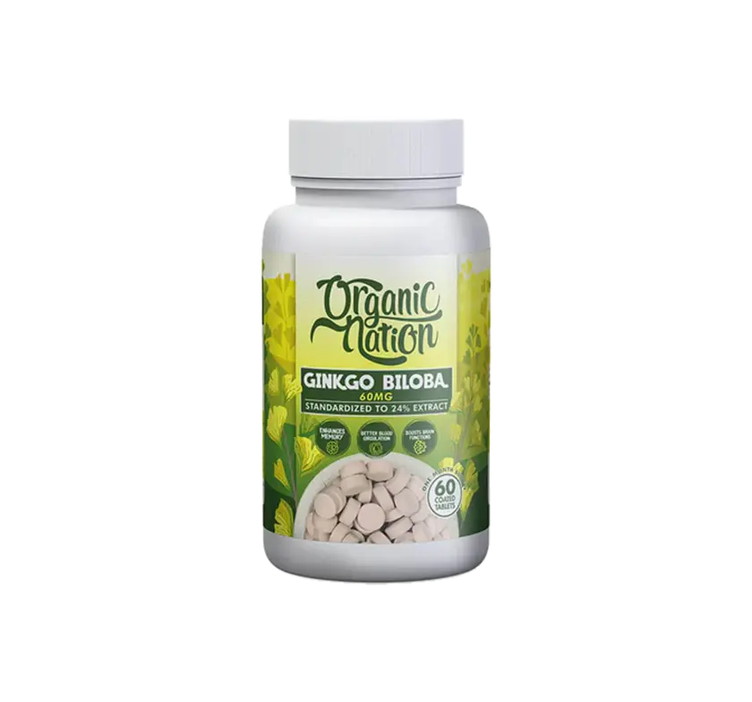 Organic Nation Ginko Biloba 60Caps, 60Serv.