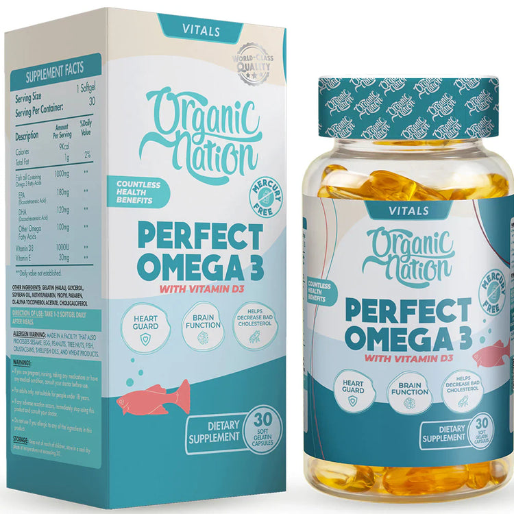 Organic Nation Perfect Omega-3 With Vitamin D3 30Caps, 30Serv.