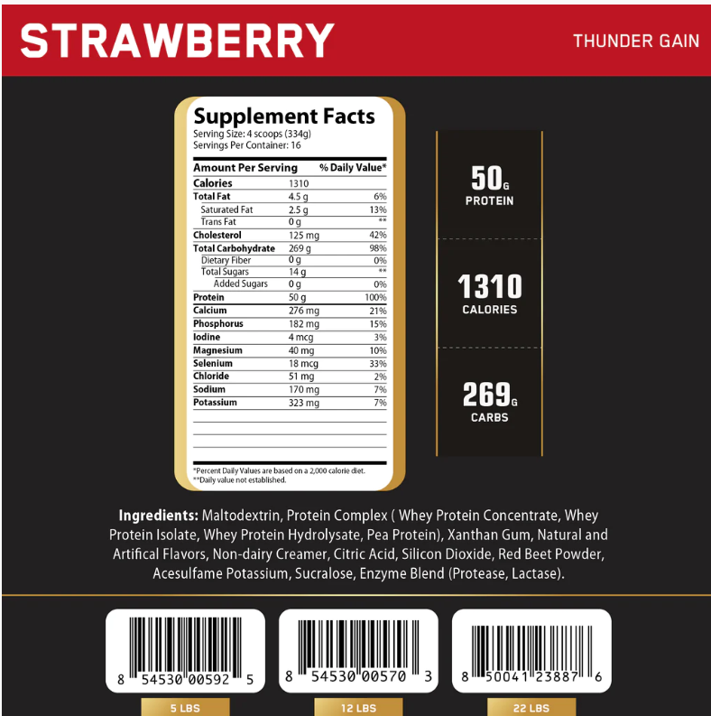 CHALLENGER NUTRITION THUNDER GAIN